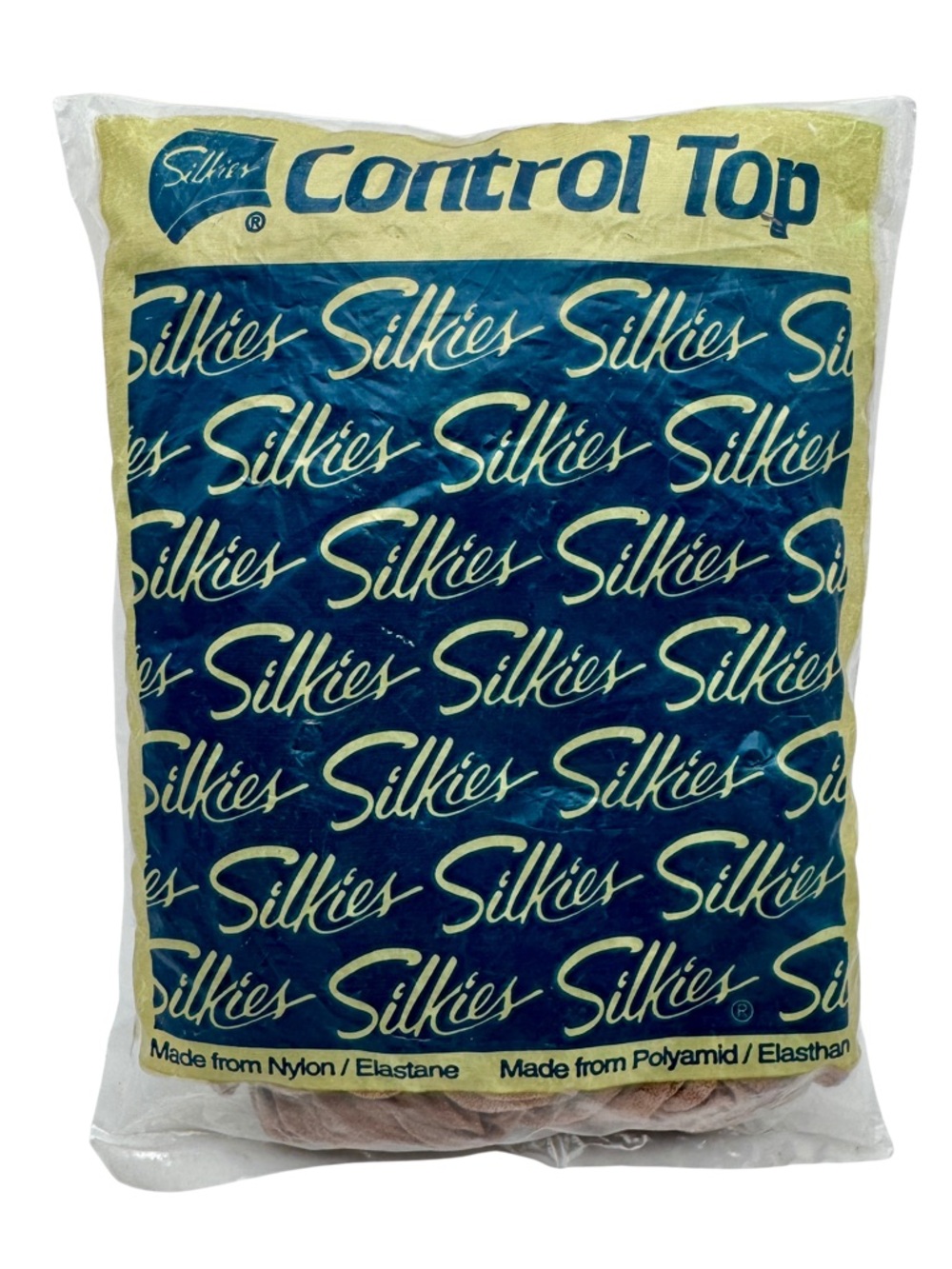 Vintage Silkies Control Top Pantyhose 752 Queen Beige Honey NOS Made in USA